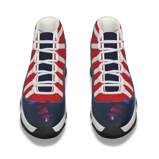 The Elite Experience: Men's High Top Basketball Shoes (Red / White / Blue)