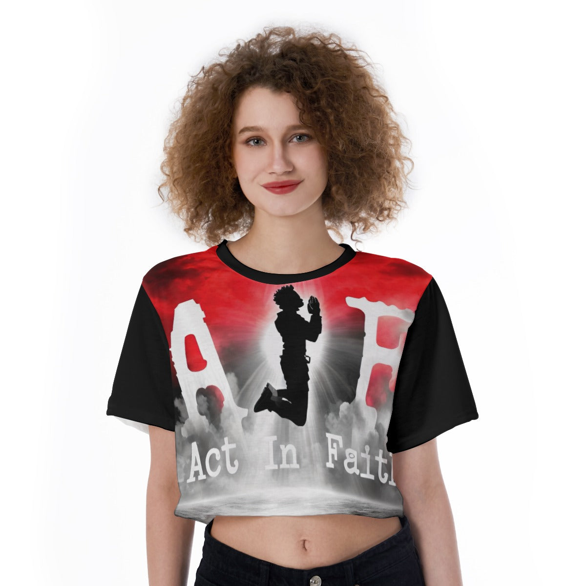 All-Over Print Cropped T-Shirt