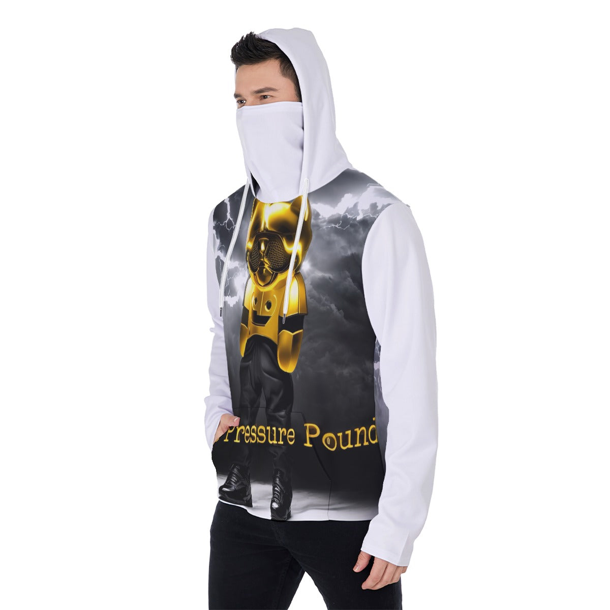 All-Over Print Men's Pullover Hoodie With Mask