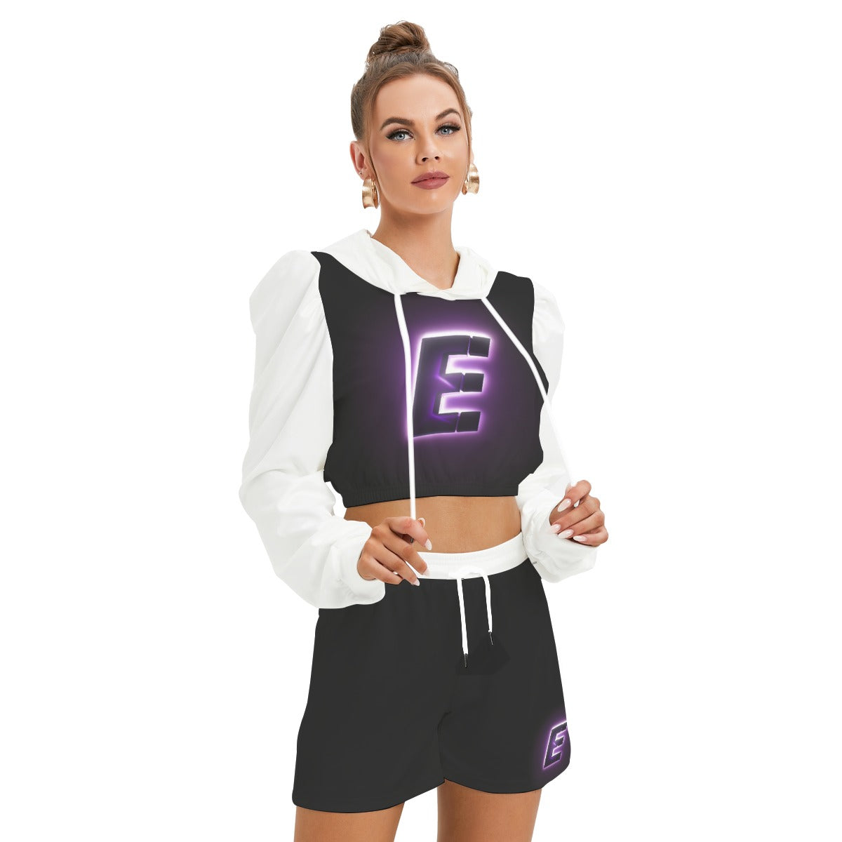 The Elite Experience
 Women's Mirco Fleece Hoodie And Shorts Set (Purple)