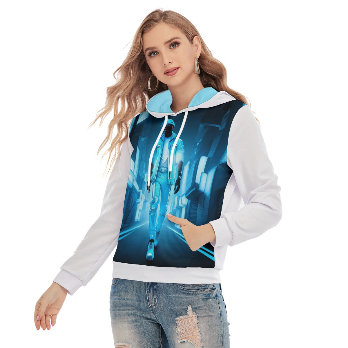 All-Over Print Women's Slim Pullover Hoodie