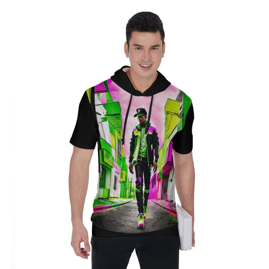 All-Over Print Men's Short Sleeve Hoodie T-Shirt