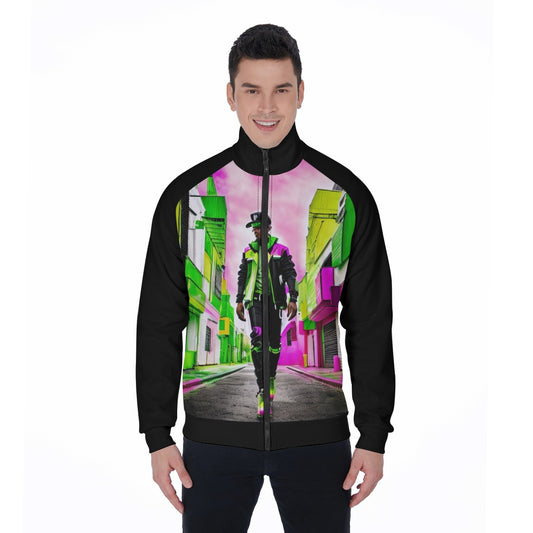 All-Over Print Men's Stand Collar Jacket