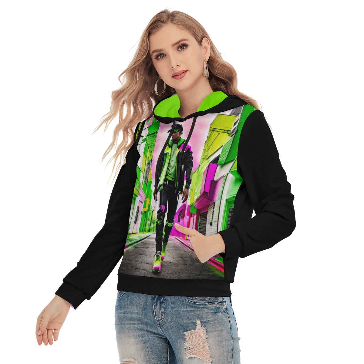 All-Over Print Women's Slim Pullover Hoodie