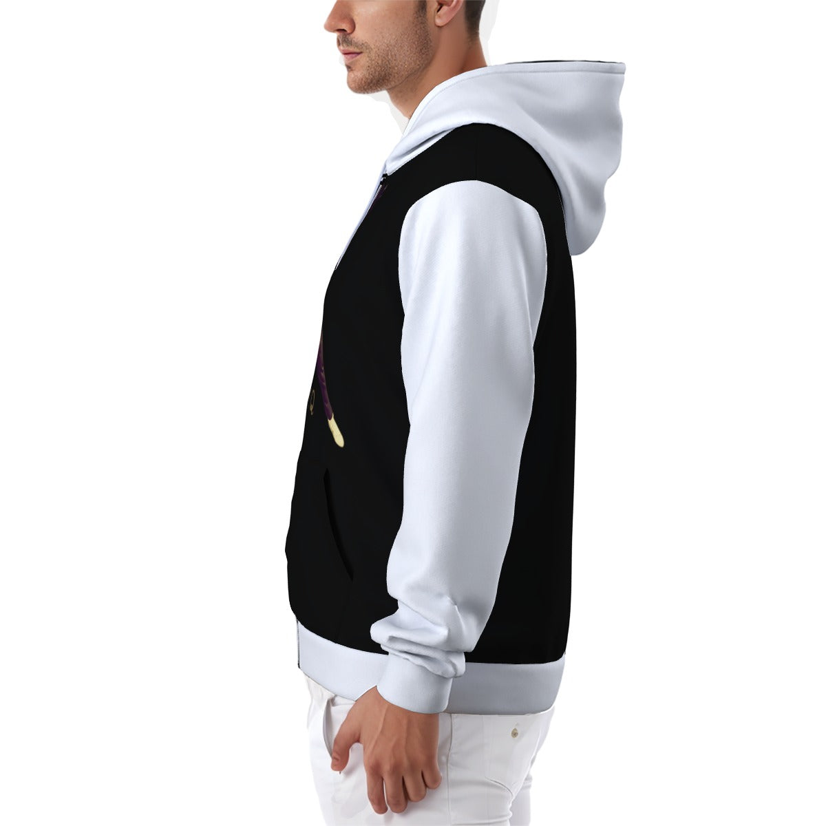 All-Over Print Zip Up Hoodie With Pocket