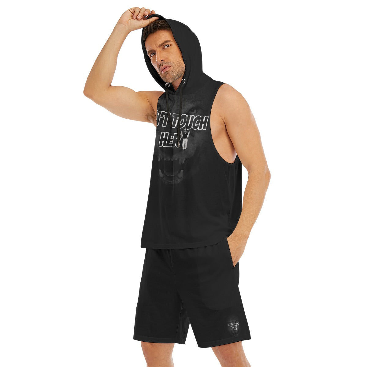 Don’t Touch Her: All-Over Print Men's Sleeveless Vest And Shorts Set