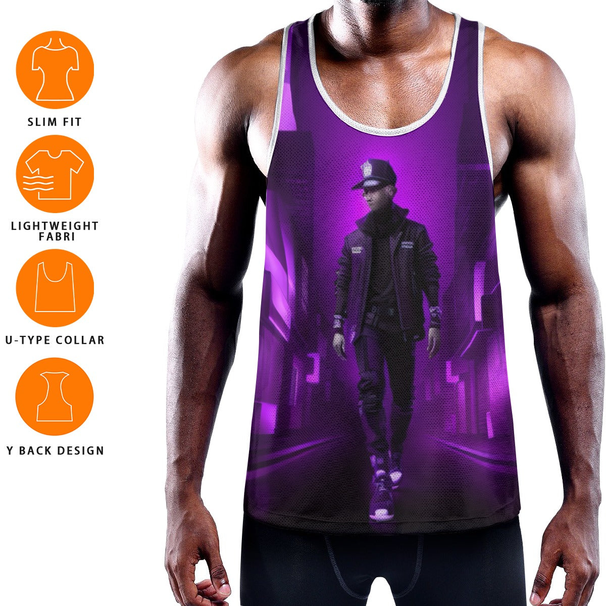 All-Over Print Men's Slim Y-Back Muscle Tank Top