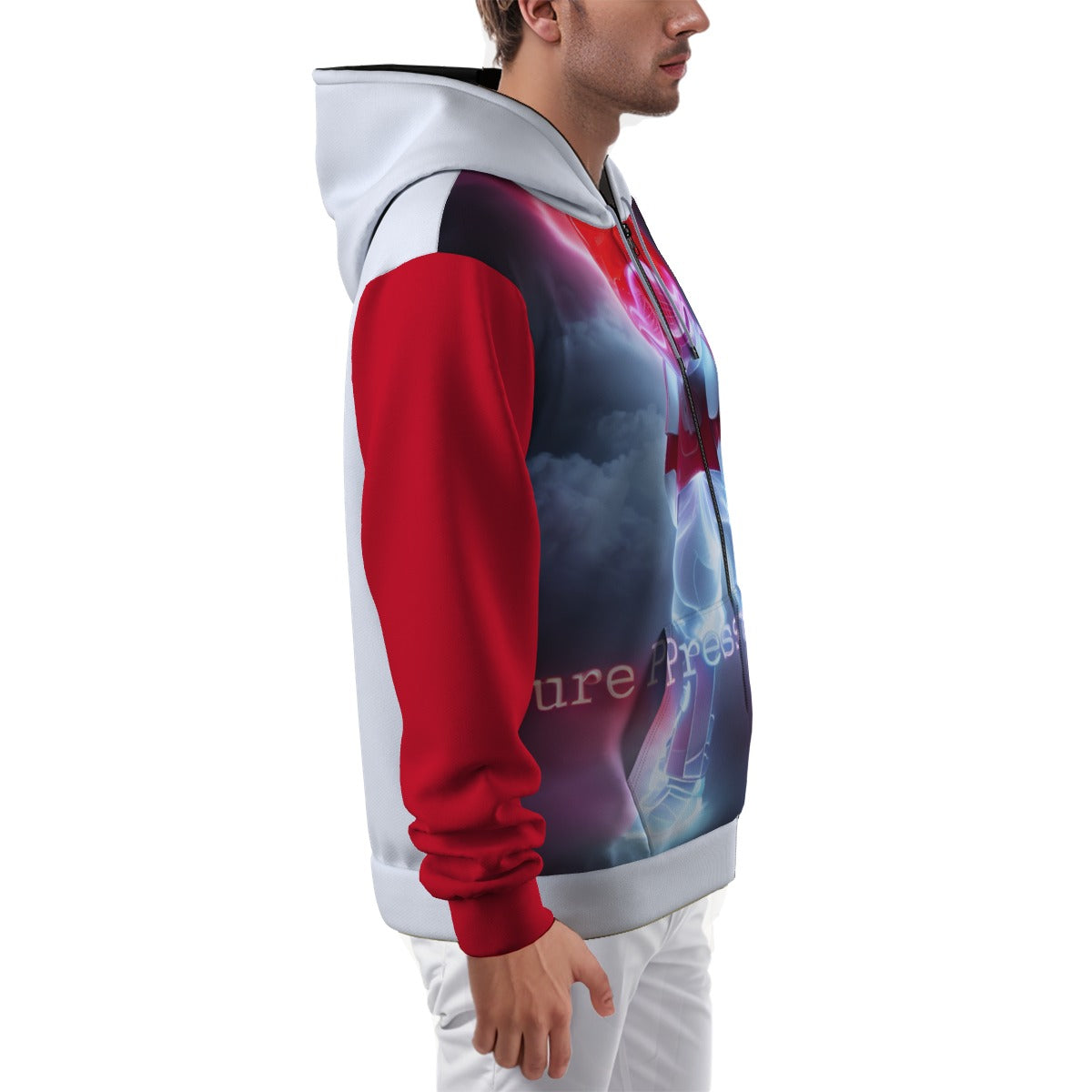 All-Over Print Zip Up Hoodie With Pocket