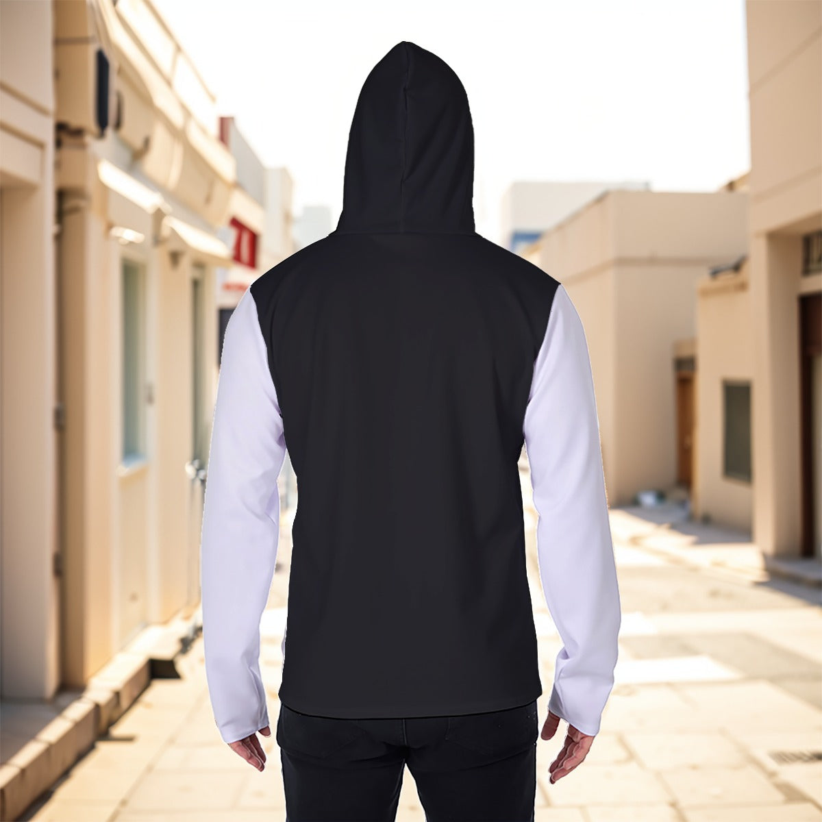 The Elite Experience: Eco-friendly All-Over Print Men's Masked Hoodie