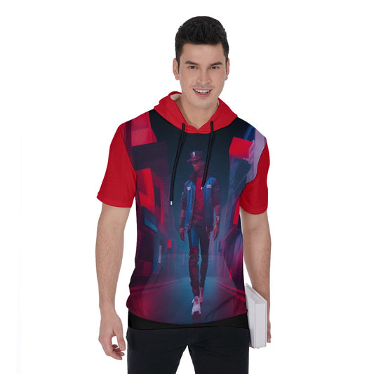 All-Over Print Men's Short Sleeve Hoodie T-Shirt