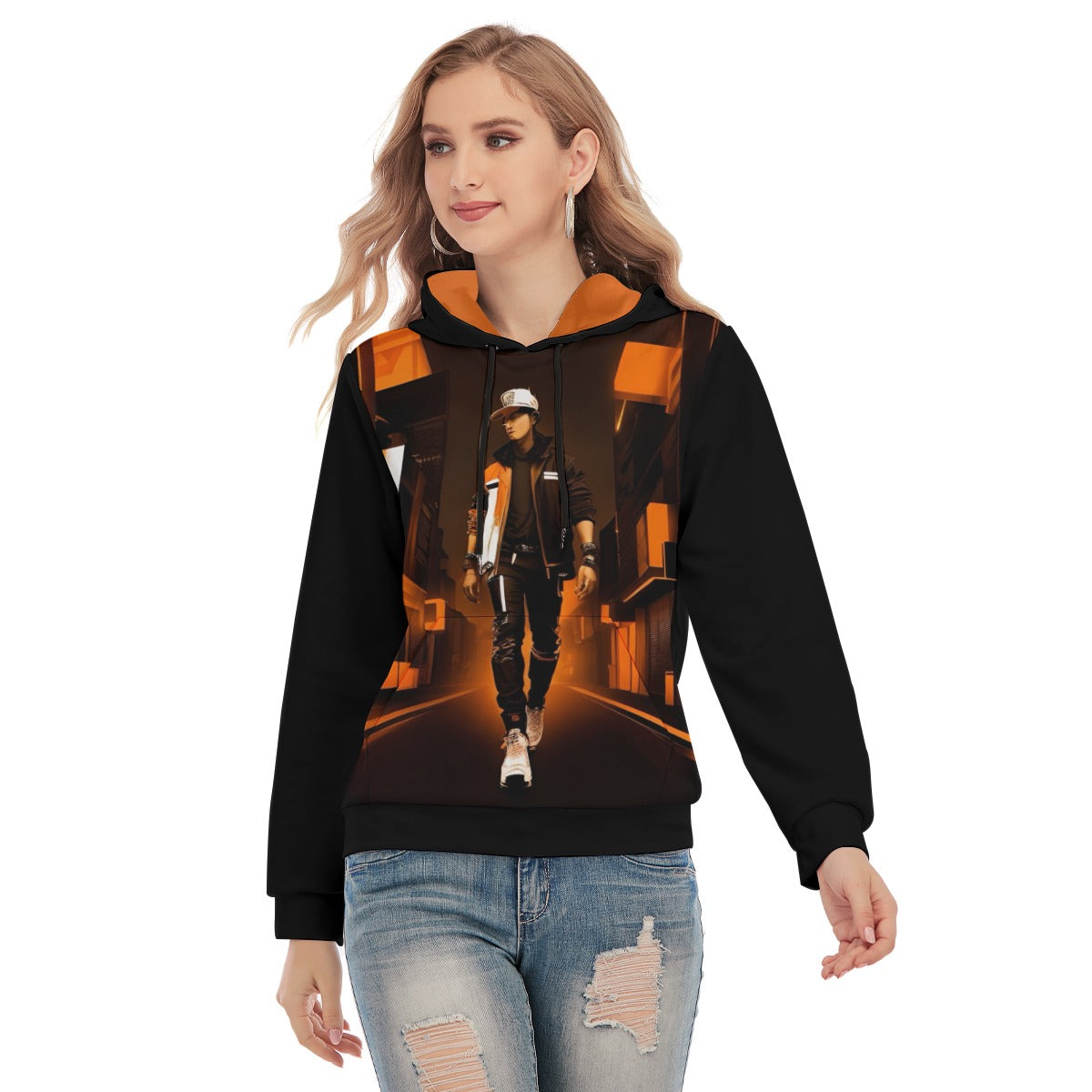 All-Over Print Women's Slim Pullover Hoodie