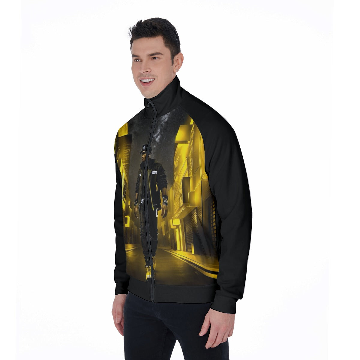 All-Over Print Men's Stand Collar Jacket