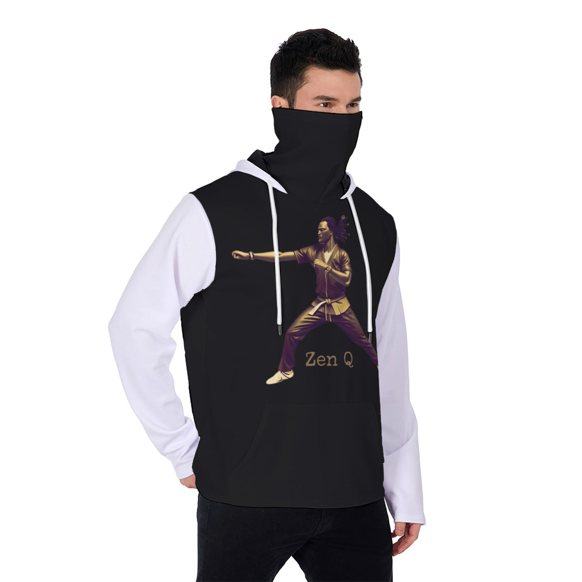 Zen Q
 Men's Pullover Hoodie With Mask