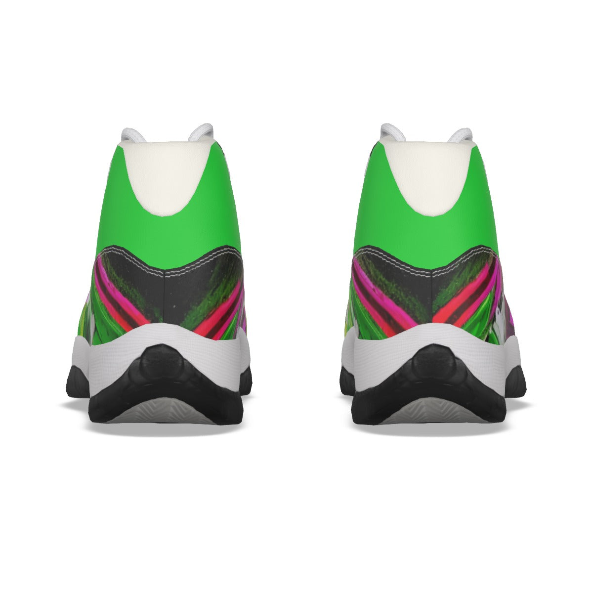 The Elite Experience: Men's High Top Basketball Shoes (pink / Lime Green / Black / White)