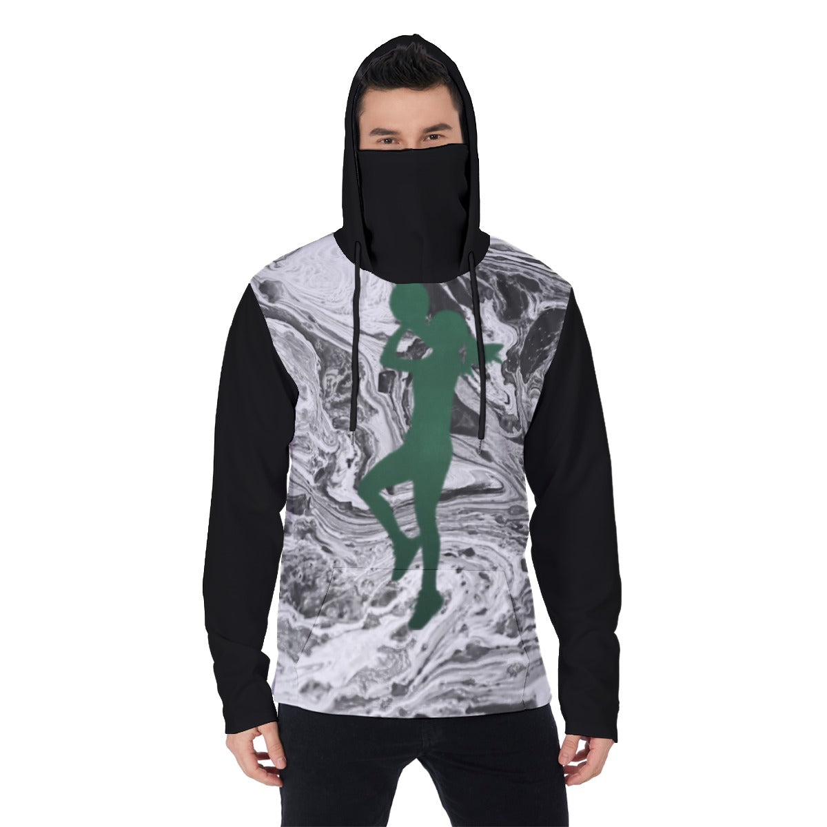 PG Yergey: Men's Heavy Fleece Hoodie With Mask (Green)