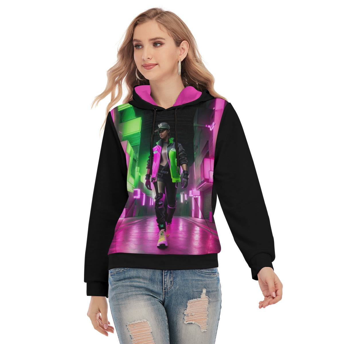 All-Over Print Women's Slim Pullover Hoodie