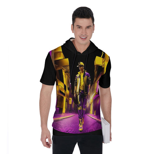 All-Over Print Men's Short Sleeve Hoodie T-Shirt