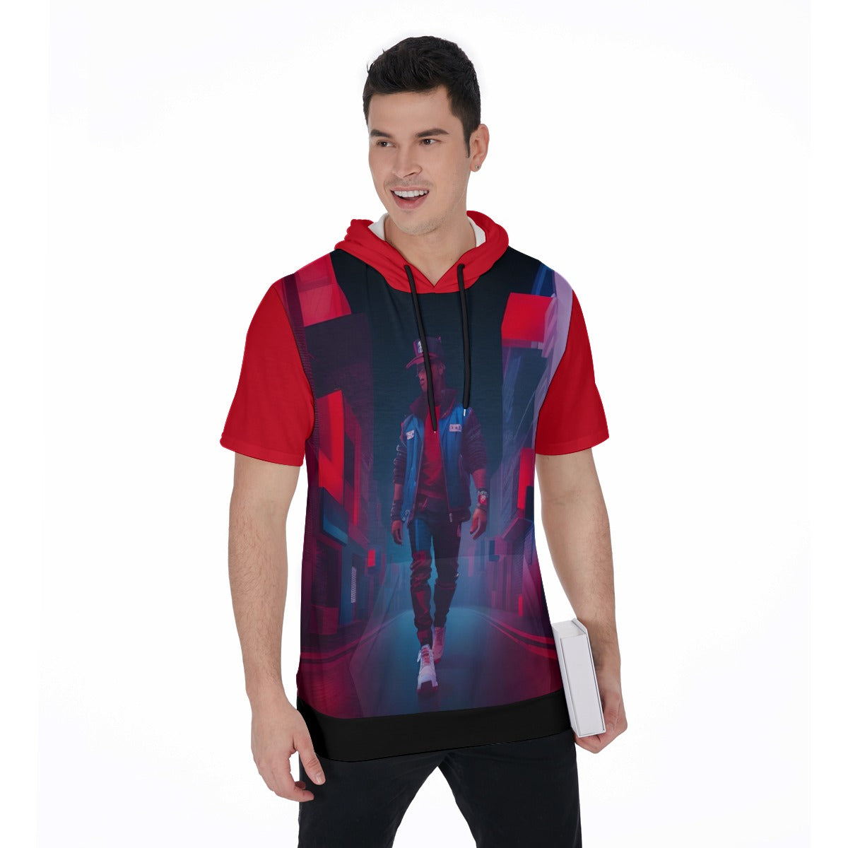 All-Over Print Men's Short Sleeve Hoodie T-Shirt