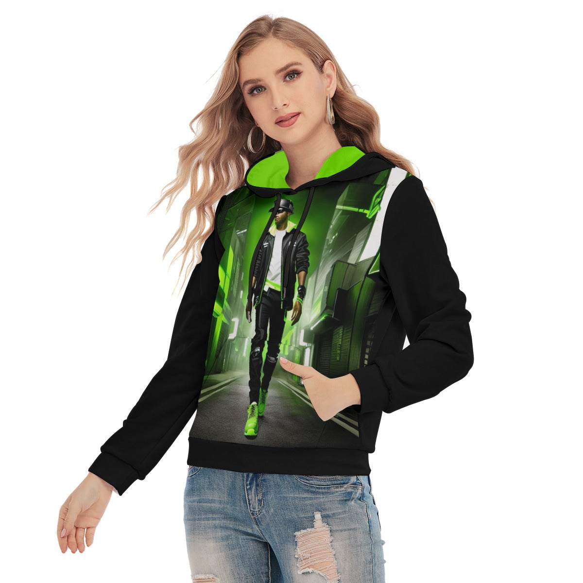 All-Over Print Women's Slim Pullover Hoodie