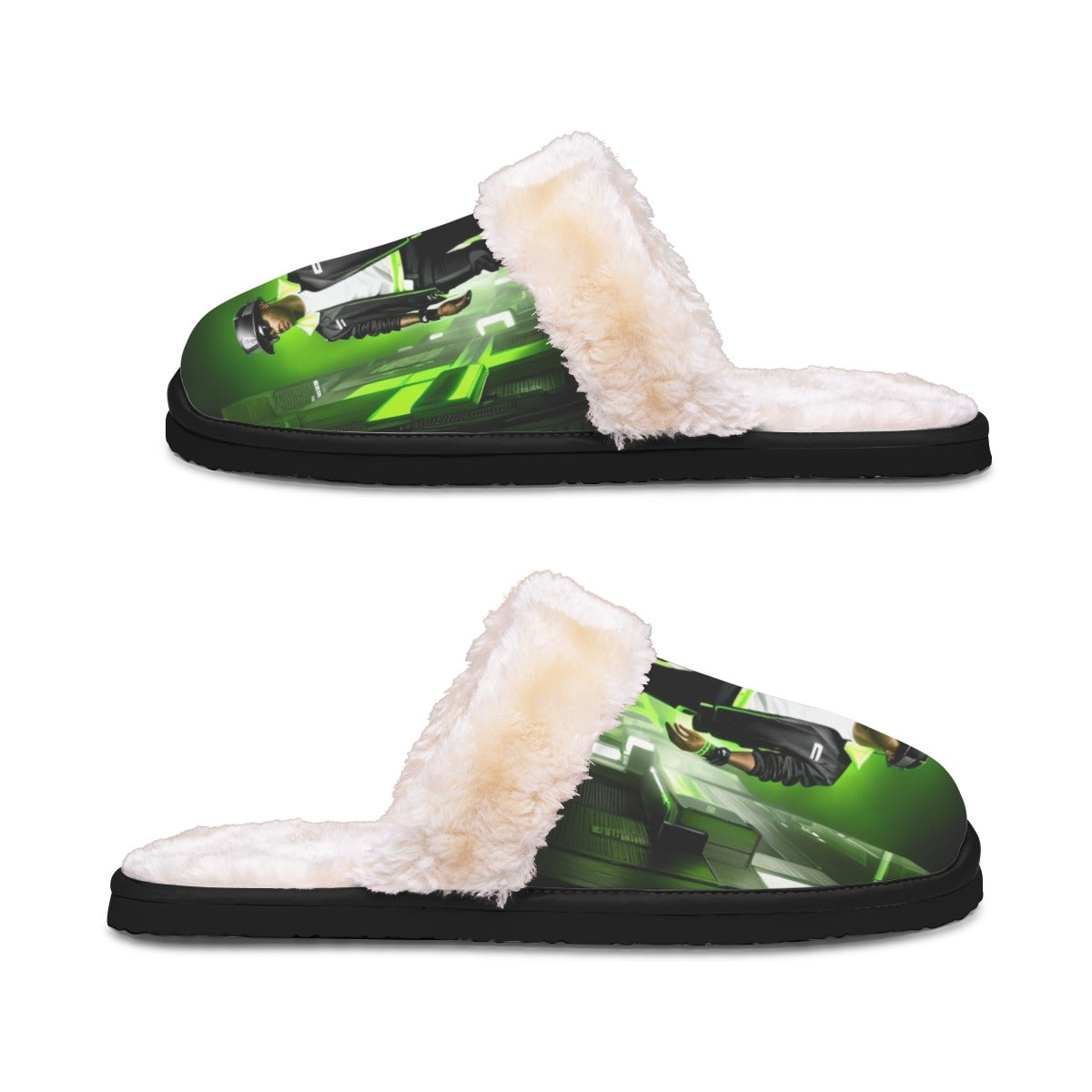 The Elite Experience: Nefelibata Women’s Plush Slippers (Lime Green)