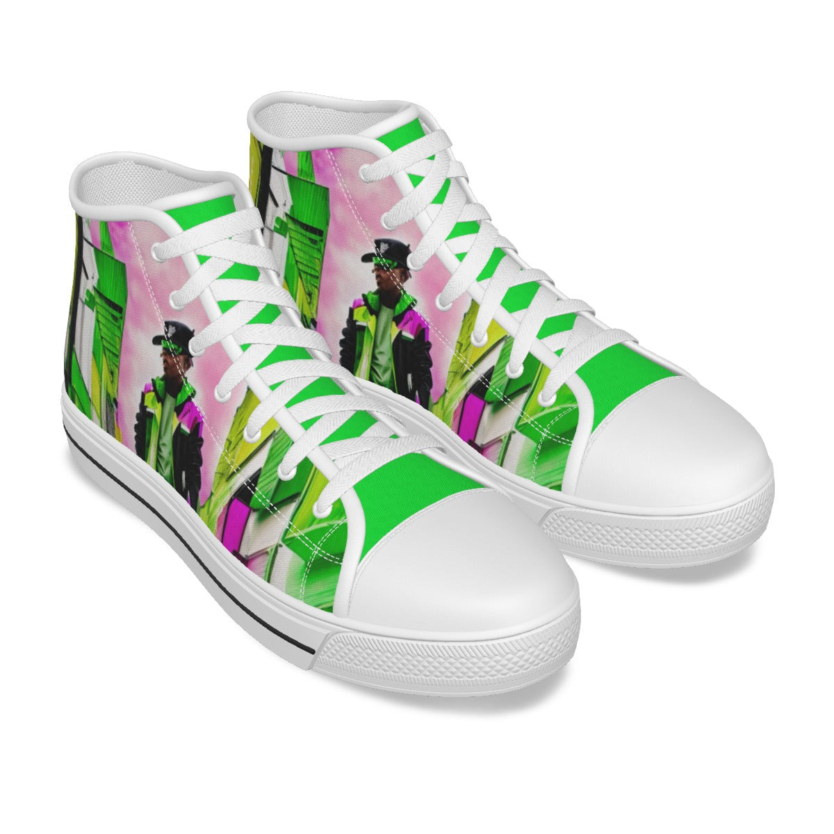 The Elite Experience: Men's Canvas Shoe (Cartoon Pink / Lime Green)