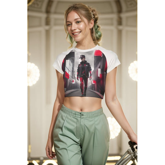 All-Over Print Women's Raglan Cropped T-shirt