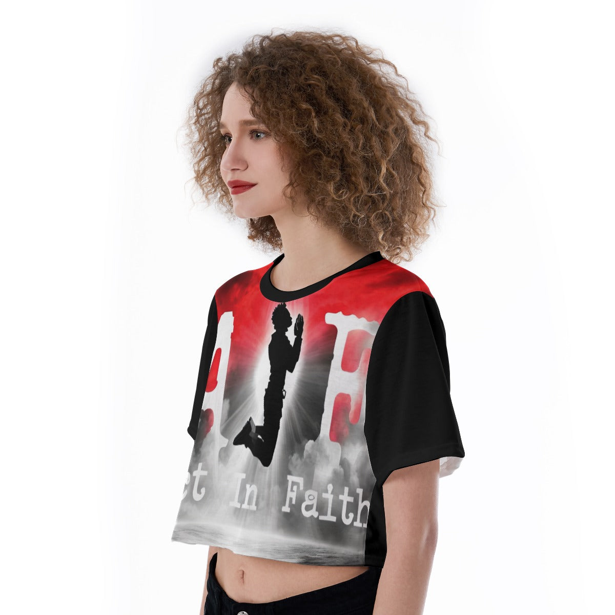 All-Over Print Cropped T-Shirt