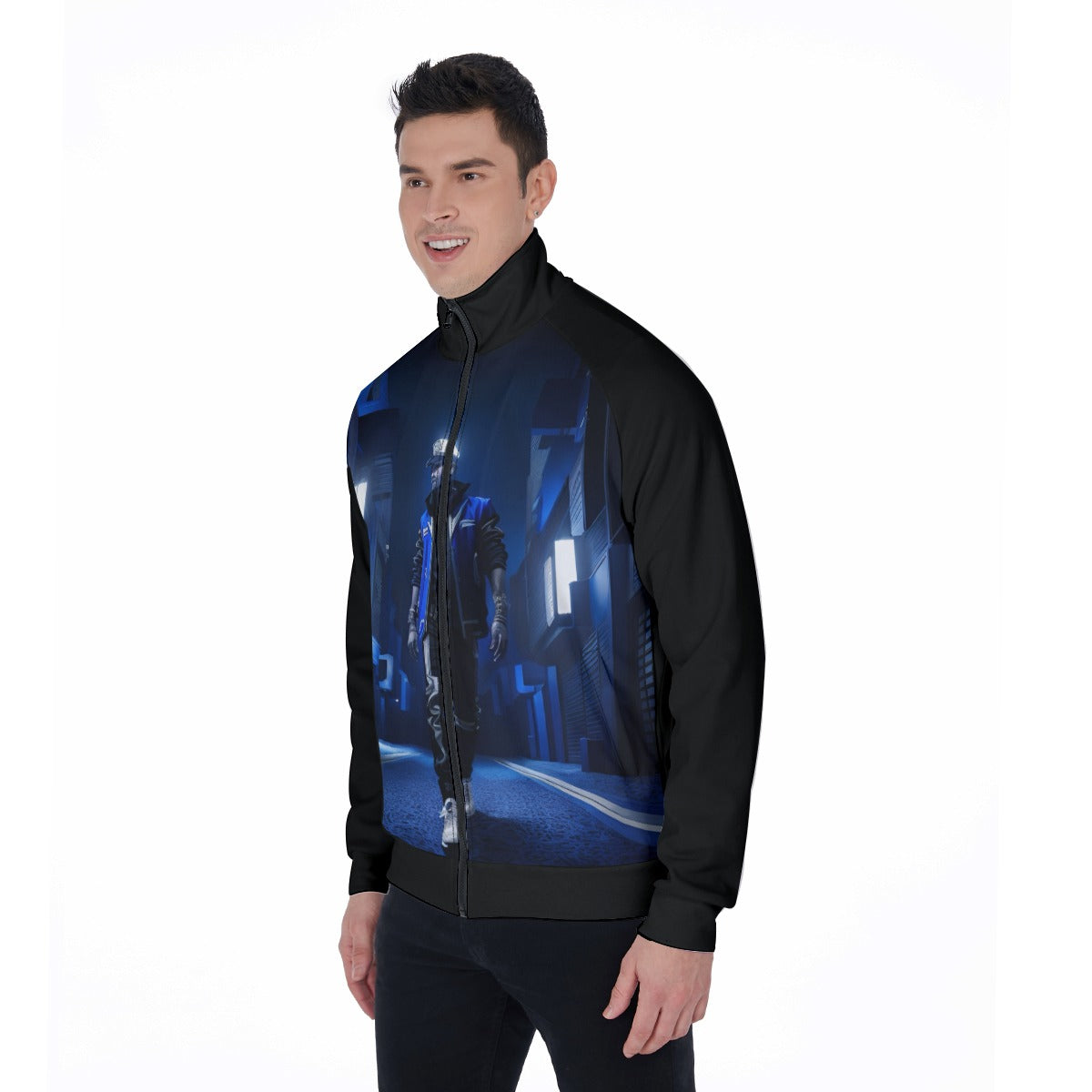 All-Over Print Men's Stand Collar Jacket