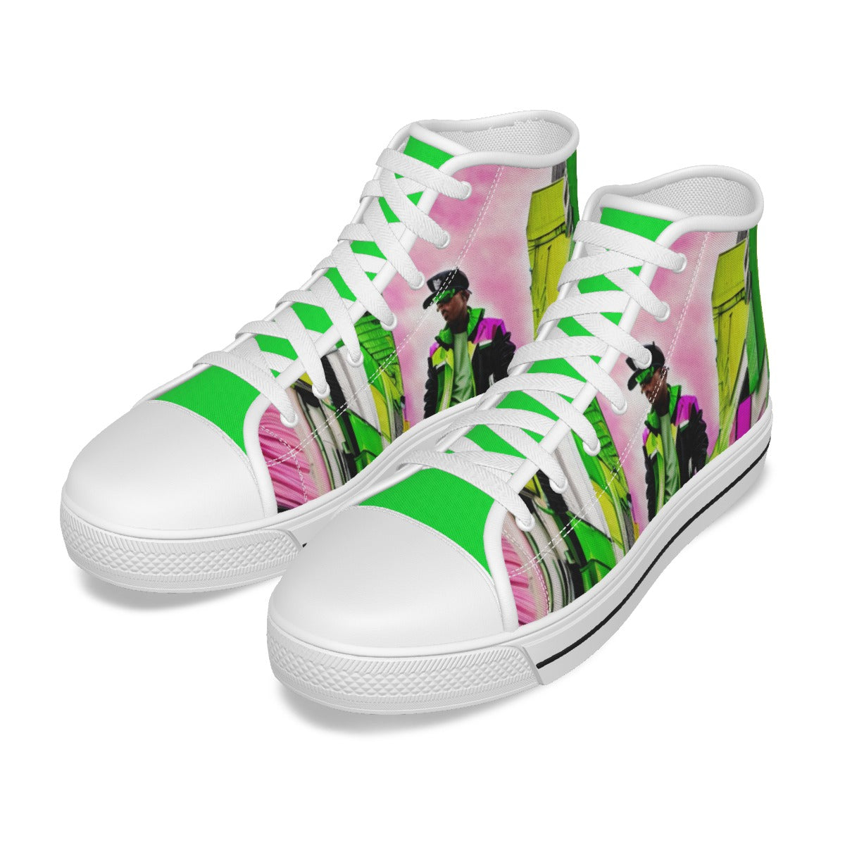 The Elite Experience: Men's Canvas Shoe (Cartoon Pink / Lime Green)